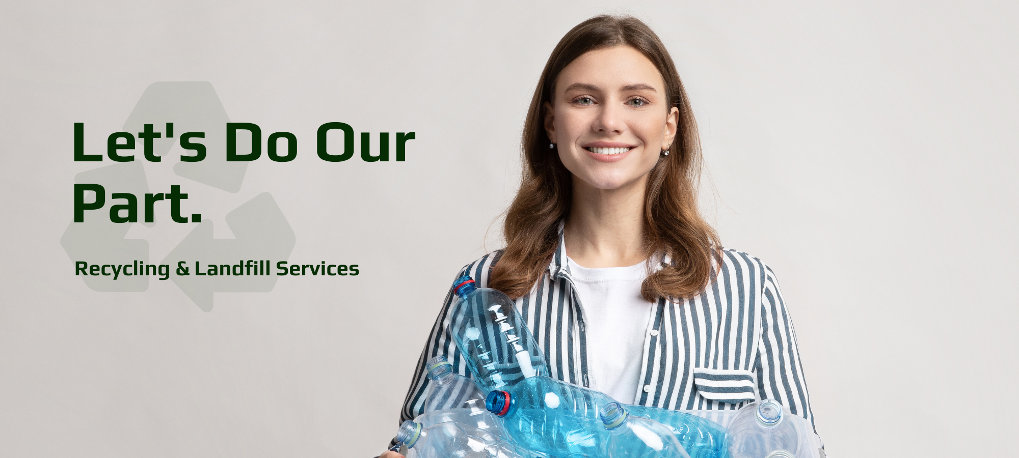 woman holding box of plastic bottles for recycling 